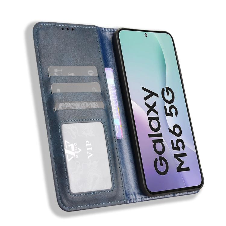 For Samsung Galaxy M56 5G Magnetic Buckle Retro Texture Leather Phone Case