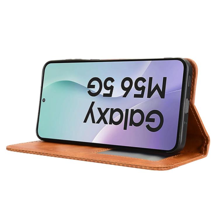For Samsung Galaxy M56 5G Magnetic Buckle Retro Texture Leather Phone Case
