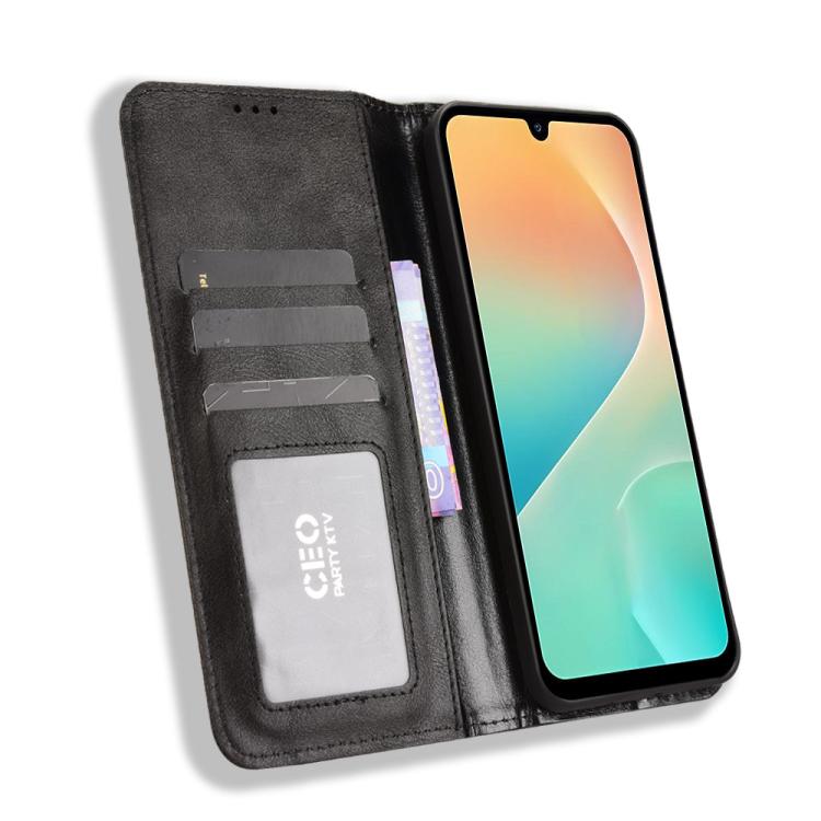 For Samsung Galaxy M36 5G Magnetic Buckle Retro Texture Leather Phone Case