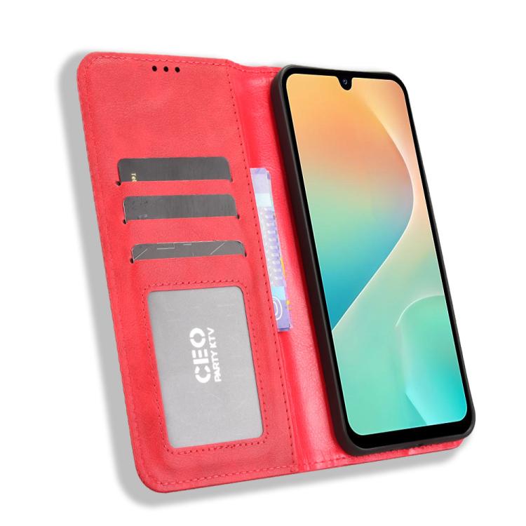 For Samsung Galaxy M36 5G Magnetic Buckle Retro Texture Leather Phone Case