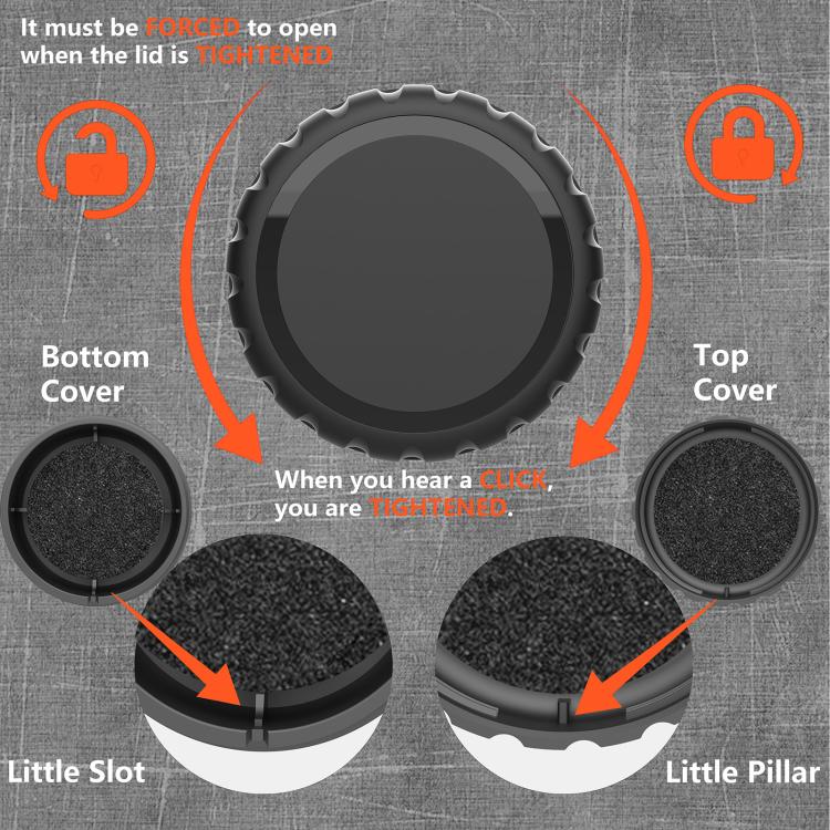 For AirTag 2nd Gen / AirTag 1st Gen PC Adhesive Waterproof Protective Case - Black