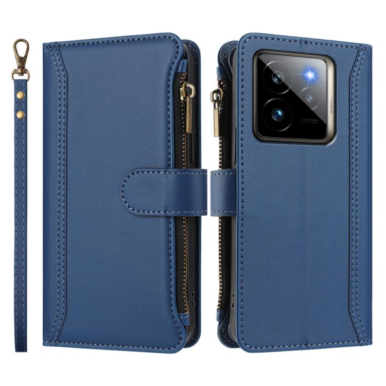 For Realme GT7 Pro 5G / GT7 Pro Racing Magnetic Closure 9 Card Slots Zipper Leather Case with Hand Strap