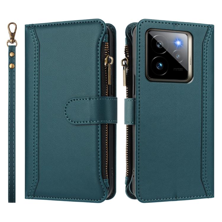 For Realme GT7 Pro 5G / GT7 Pro Racing Magnetic Closure 9 Card Slots Zipper Leather Case with Hand Strap