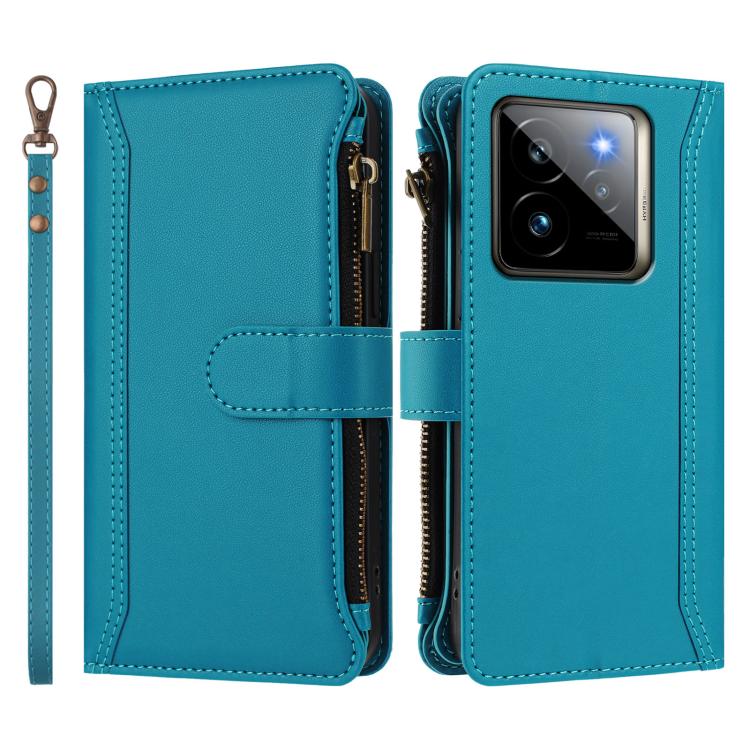For Realme GT7 Pro 5G / GT7 Pro Racing Magnetic Closure 9 Card Slots Zipper Leather Case with Hand Strap