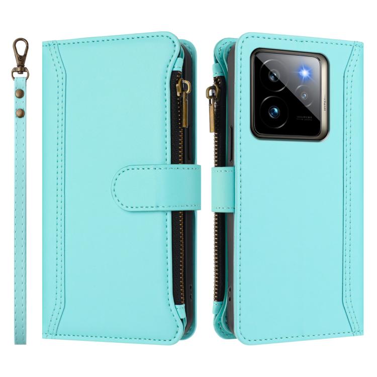 For Realme GT7 Pro 5G / GT7 Pro Racing Magnetic Closure 9 Card Slots Zipper Leather Case with Hand Strap