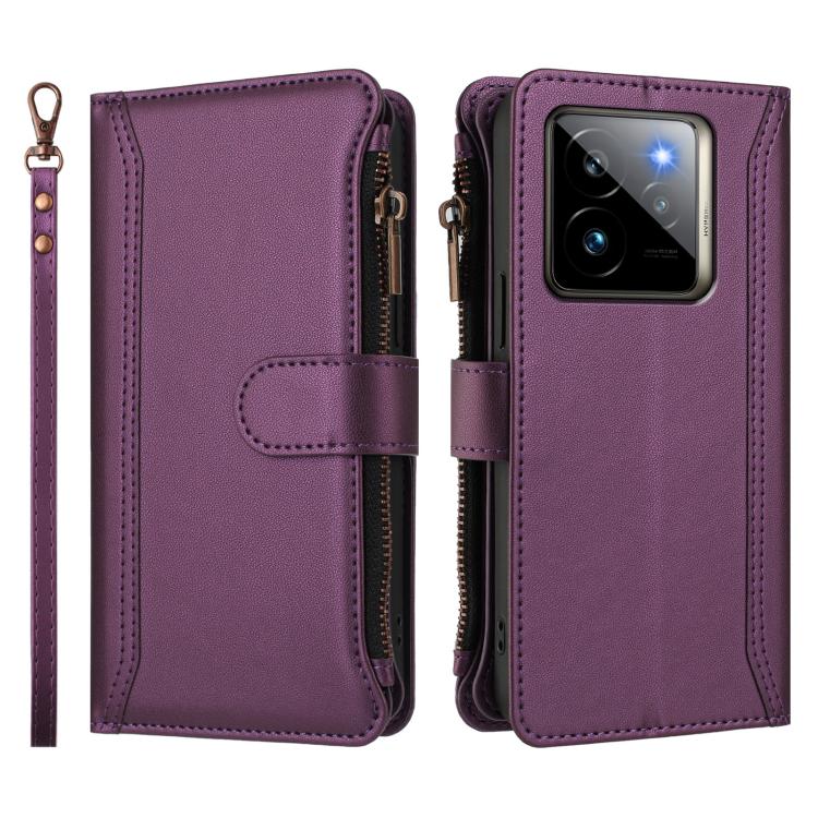 For Realme GT7 Pro 5G / GT7 Pro Racing Magnetic Closure 9 Card Slots Zipper Leather Case with Hand Strap
