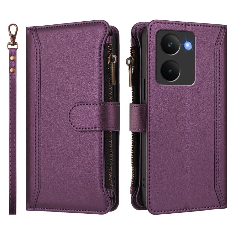 For Realme P3 Ultra 5G  Global Magnetic Closure 9 Card Slots Zipper Leather Case with Hand Strap