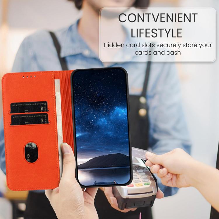 For Sharp Aquos R9 Strong Magnetic Frosted Flip Leather Phone Case