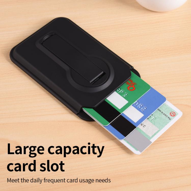 Magnetic Foldable 360 Degree Rotating Bracket Card Bag - Black