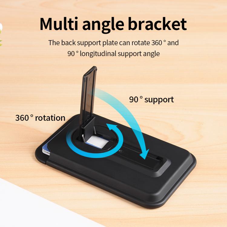 Magnetic Foldable 360 Degree Rotating Bracket Card Bag - Black