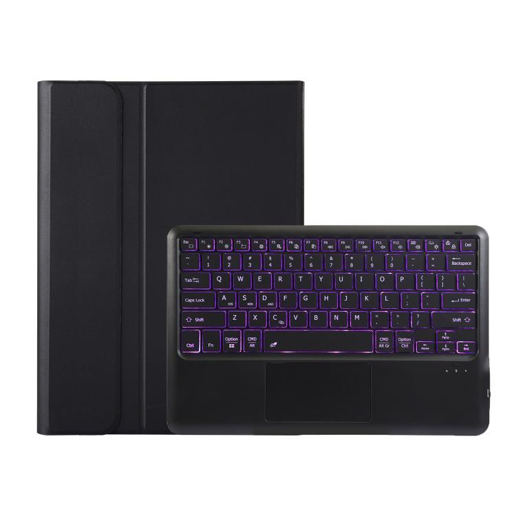 For vivo Pad SE 12.3 Bluetooth Keyboard Detachable Leather Tablet Case with Touchpad Backlight - Black