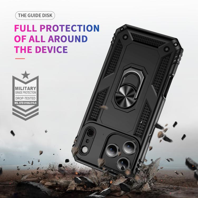 For iPhone 17 Pro Shockproof TPU Hybrid PC Phone Case with Holder