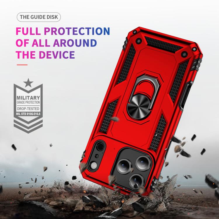 For iPhone 17 Pro Shockproof TPU Hybrid PC Phone Case with Holder