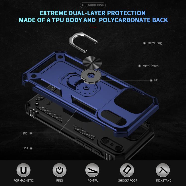 For iPhone 17 Pro Shockproof TPU Hybrid PC Phone Case with Holder