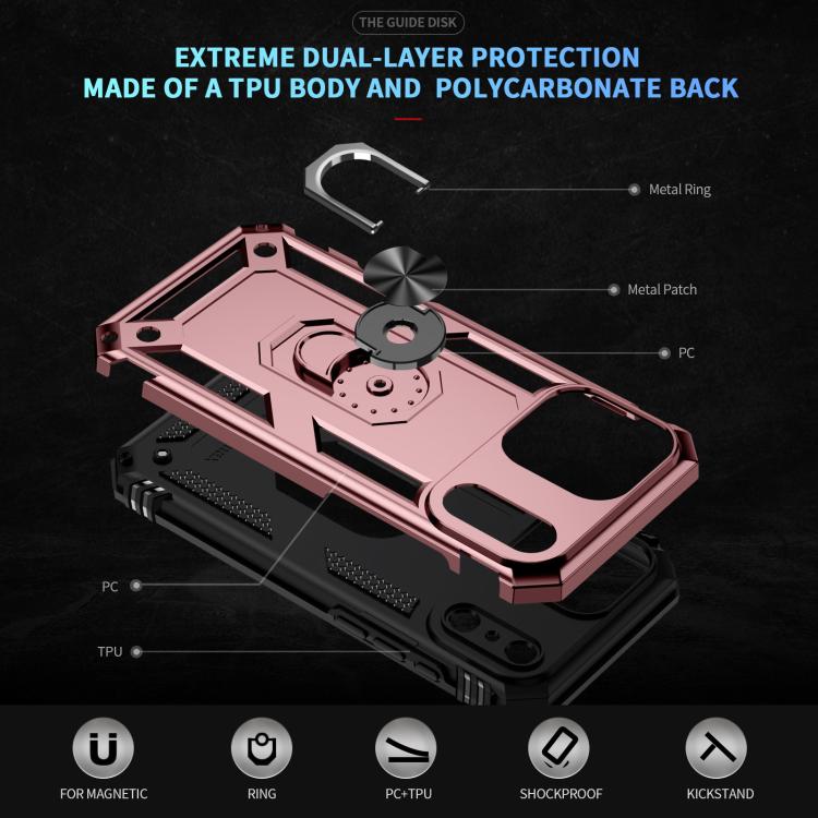 For iPhone 17 Pro Shockproof TPU Hybrid PC Phone Case with Holder