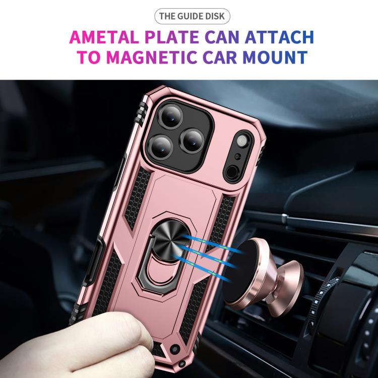 For iPhone 17 Pro Shockproof TPU Hybrid PC Phone Case with Holder