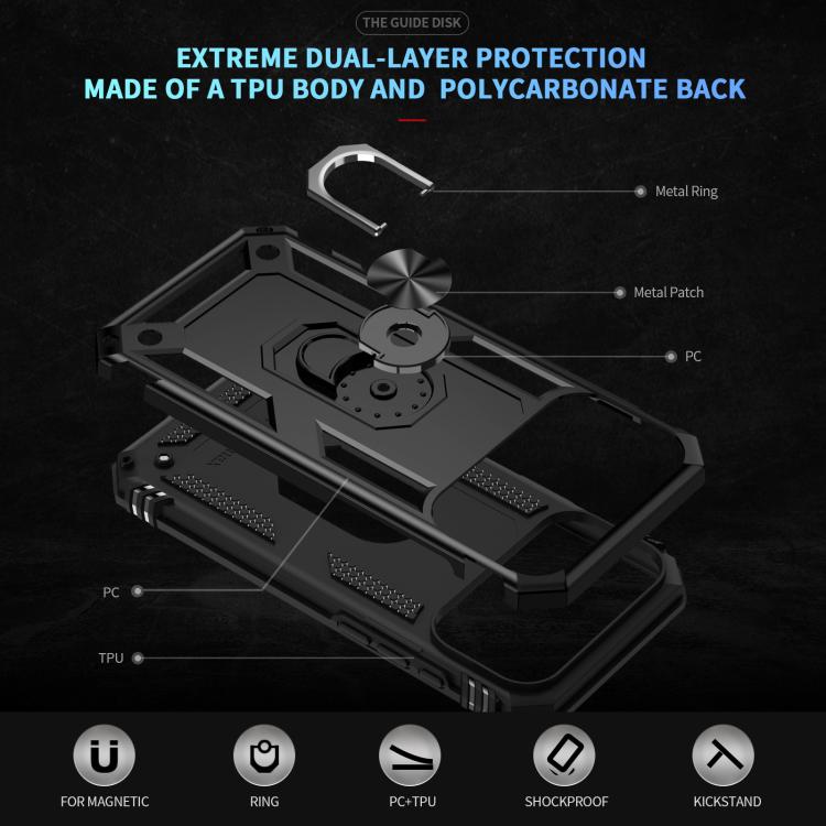 For iPhone 17 Pro Max Shockproof TPU Hybrid PC Phone Case with Holder