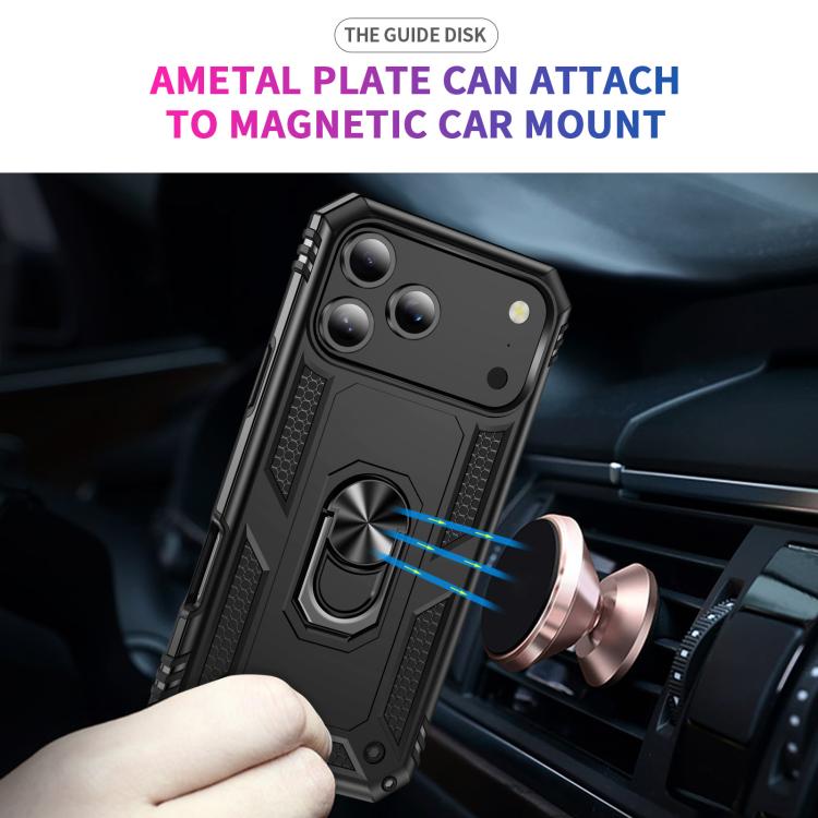 For iPhone 17 Pro Max Shockproof TPU Hybrid PC Phone Case with Holder