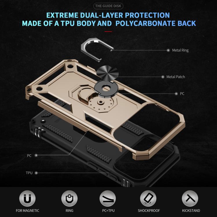 For iPhone 17 Pro Max Shockproof TPU Hybrid PC Phone Case with Holder