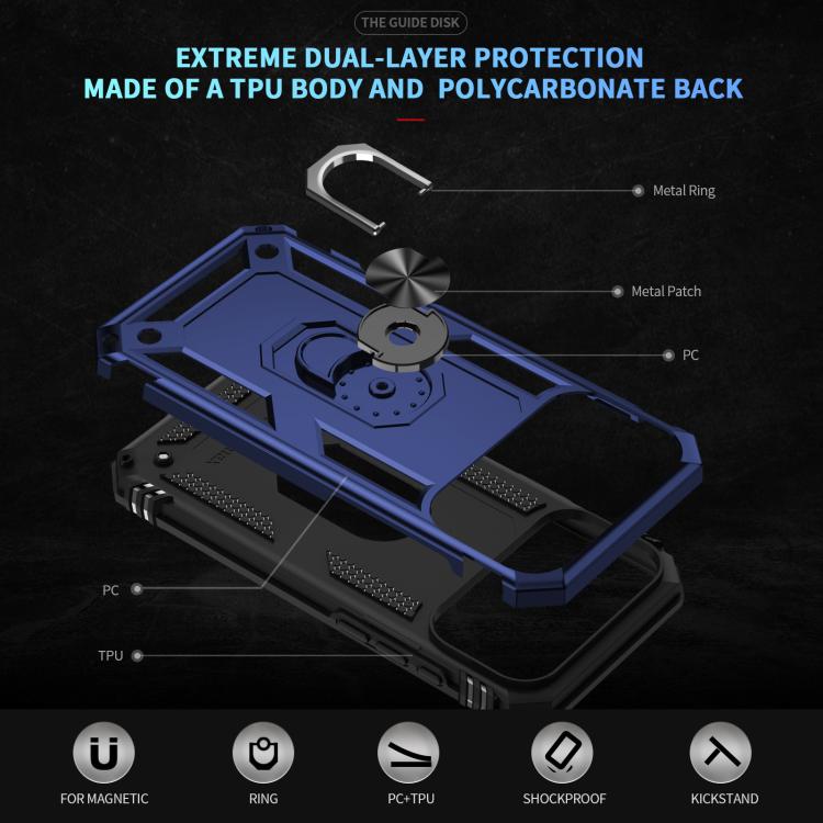 For iPhone 17 Pro Max Shockproof TPU Hybrid PC Phone Case with Holder