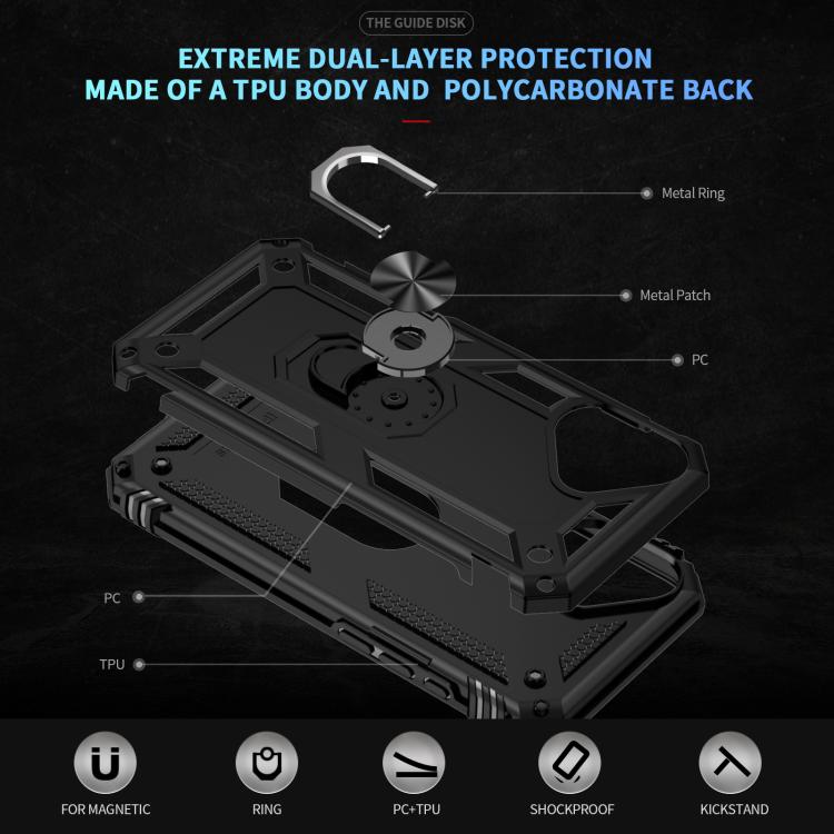 For iPhone 17 Shockproof TPU Hybrid PC Phone Case with Holder