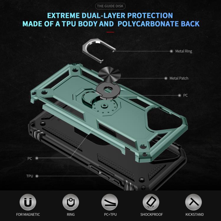 For iPhone 17 Shockproof TPU Hybrid PC Phone Case with Holder