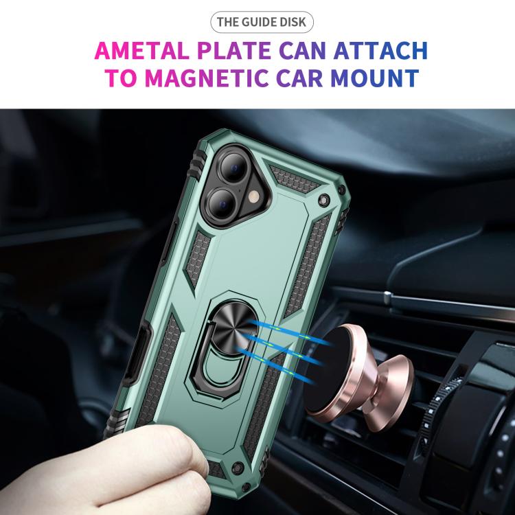 For iPhone 17 Shockproof TPU Hybrid PC Phone Case with Holder