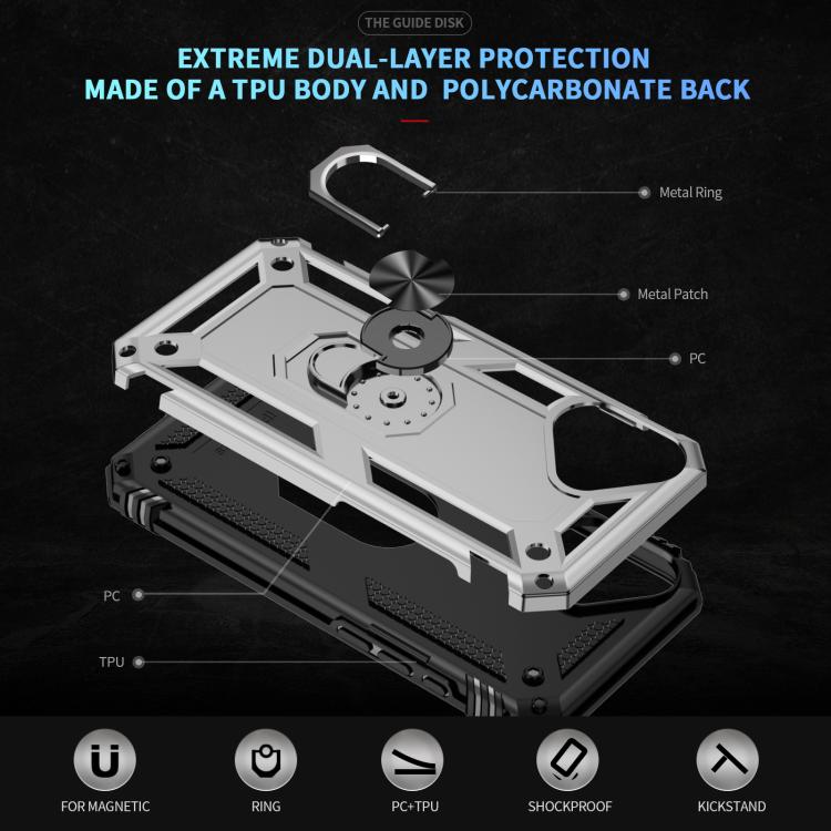 For iPhone 17 Shockproof TPU Hybrid PC Phone Case with Holder