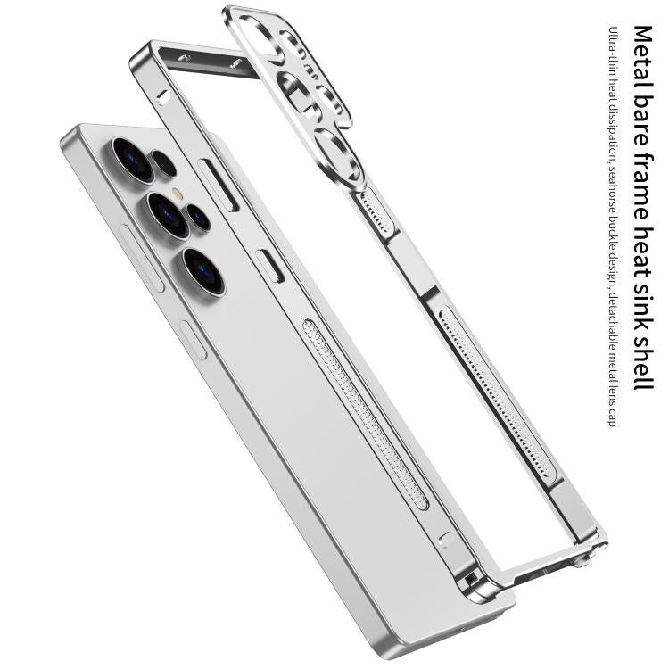 For Samsung Galaxy S25 Ultra 5G Metal Frame Heat Dissipation Phone Case with Camera Guard Ring