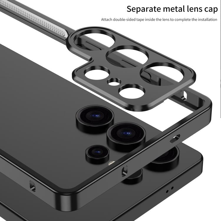 For Samsung Galaxy S24 Ultra 5G Metal Frame Heat Dissipation Phone Case with Camera Guard Ring