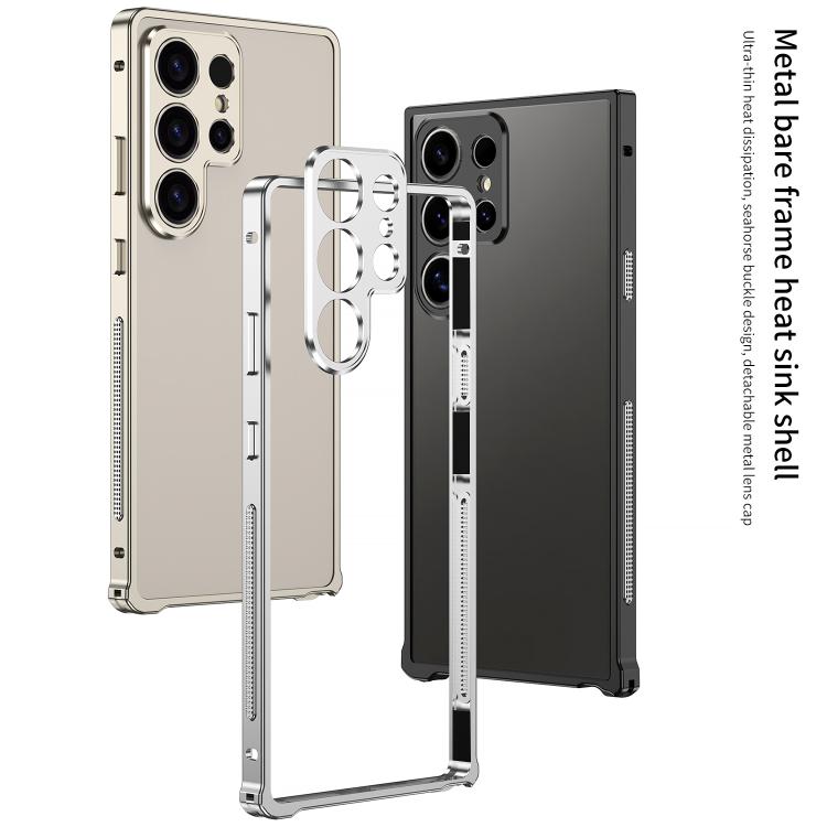 For Samsung Galaxy S23 Ultra 5G Metal Frame Heat Dissipation Phone Case with Camera Guard Ring