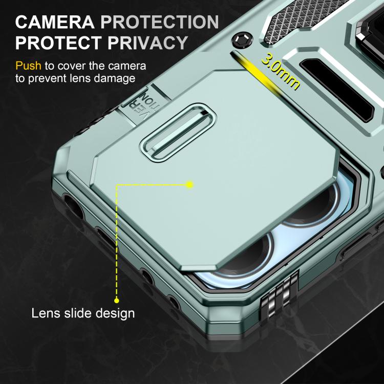 For Redmi Note 14 5G / 4G  163.25mm Armor PC Hybrid TPU Camera Shield Phone Case