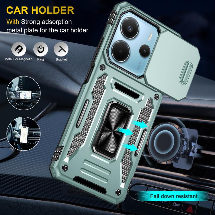 For Redmi Note 14 5G / 4G  163.25mm Armor PC Hybrid TPU Camera Shield Phone Case