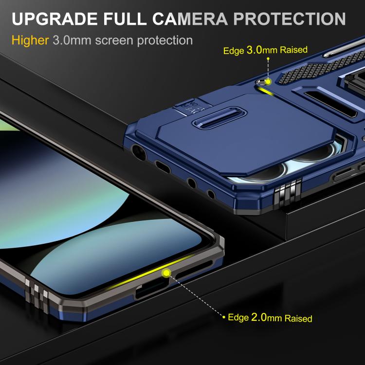 For Redmi Note 14 5G / 4G  163.25mm Armor PC Hybrid TPU Camera Shield Phone Case