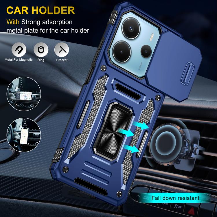 For Redmi Note 14 5G / 4G  163.25mm Armor PC Hybrid TPU Camera Shield Phone Case