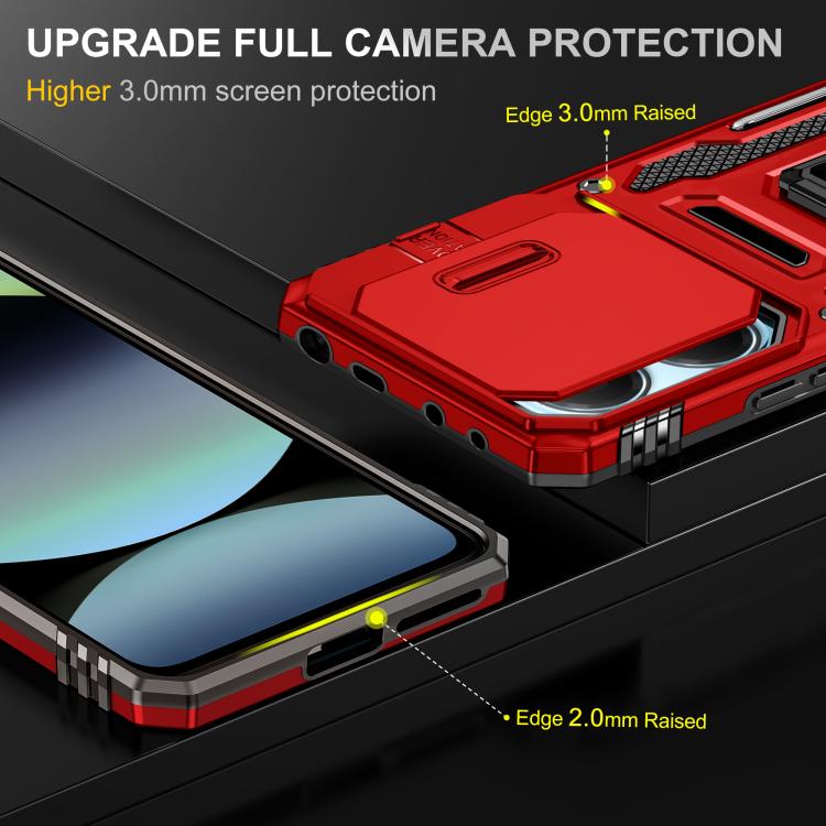 For Redmi Note 14 5G / 4G  163.25mm Armor PC Hybrid TPU Camera Shield Phone Case