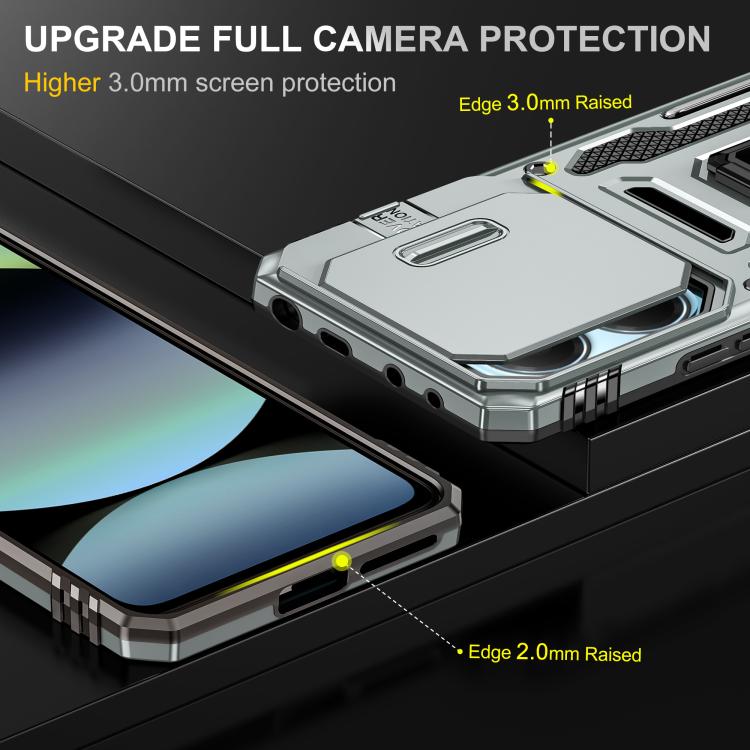 For Redmi Note 14 5G / 4G  163.25mm Armor PC Hybrid TPU Camera Shield Phone Case