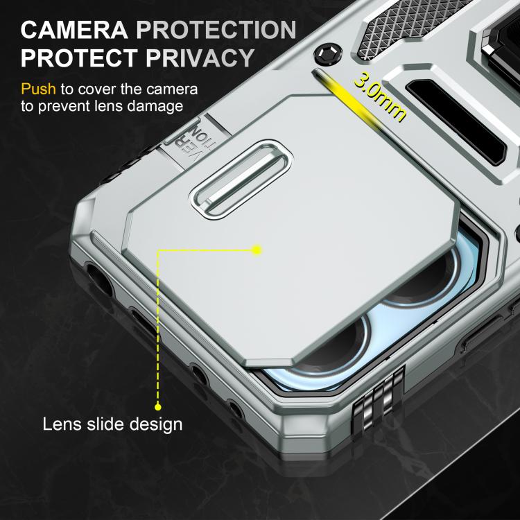 For Redmi Note 14 5G / 4G  163.25mm Armor PC Hybrid TPU Camera Shield Phone Case