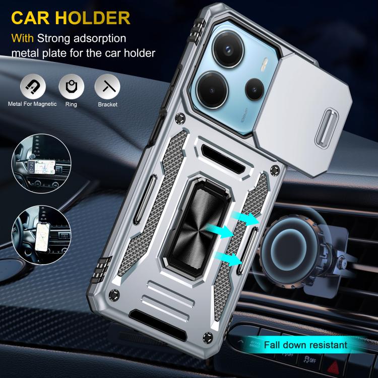 For Redmi Note 14 5G / 4G  163.25mm Armor PC Hybrid TPU Camera Shield Phone Case