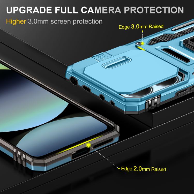 For Redmi Note 14 5G / 4G  163.25mm Armor PC Hybrid TPU Camera Shield Phone Case