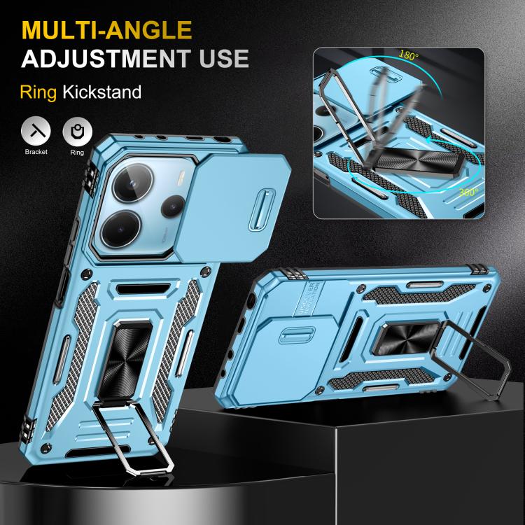 For Redmi Note 14 5G / 4G  163.25mm Armor PC Hybrid TPU Camera Shield Phone Case