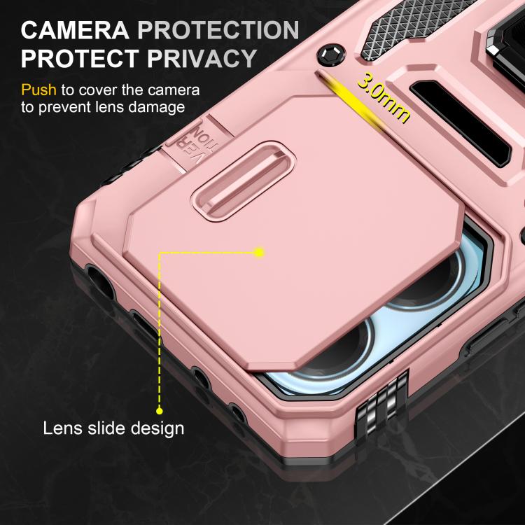 For Redmi Note 14 5G / 4G  163.25mm Armor PC Hybrid TPU Camera Shield Phone Case