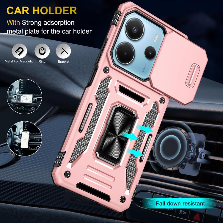 For Redmi Note 14 5G / 4G  163.25mm Armor PC Hybrid TPU Camera Shield Phone Case