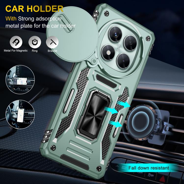 For Redmi Note 14 Pro 5G / 4G Armor PC Hybrid TPU Camera Shield Phone Case
