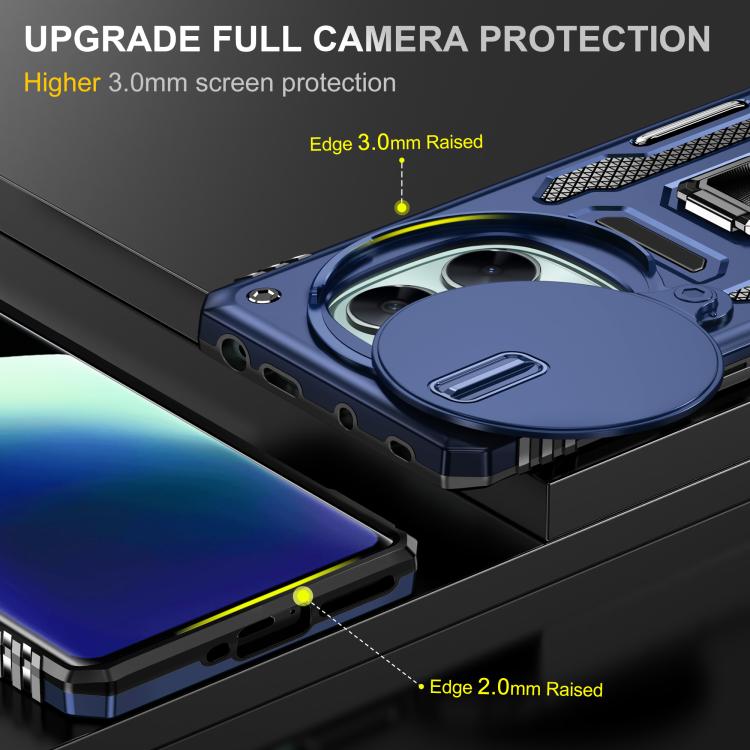 For Redmi Note 14 Pro 5G / 4G Armor PC Hybrid TPU Camera Shield Phone Case