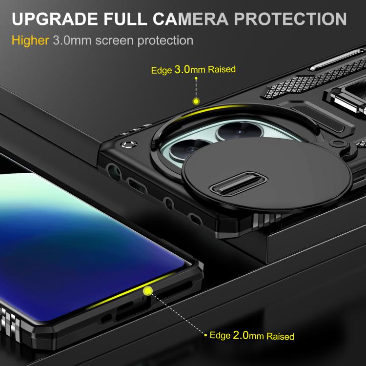 For Redmi Note 14 Pro 5G / 4G Armor PC Hybrid TPU Camera Shield Phone Case
