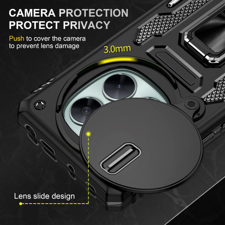 For Redmi Note 14 Pro 5G / 4G Armor PC Hybrid TPU Camera Shield Phone Case