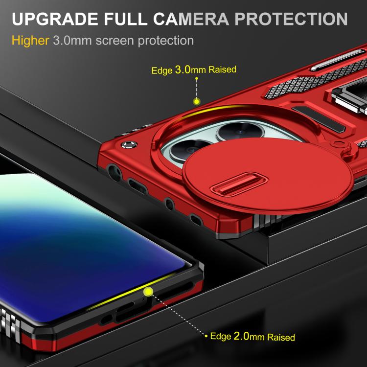 For Redmi Note 14 Pro 5G / 4G Armor PC Hybrid TPU Camera Shield Phone Case