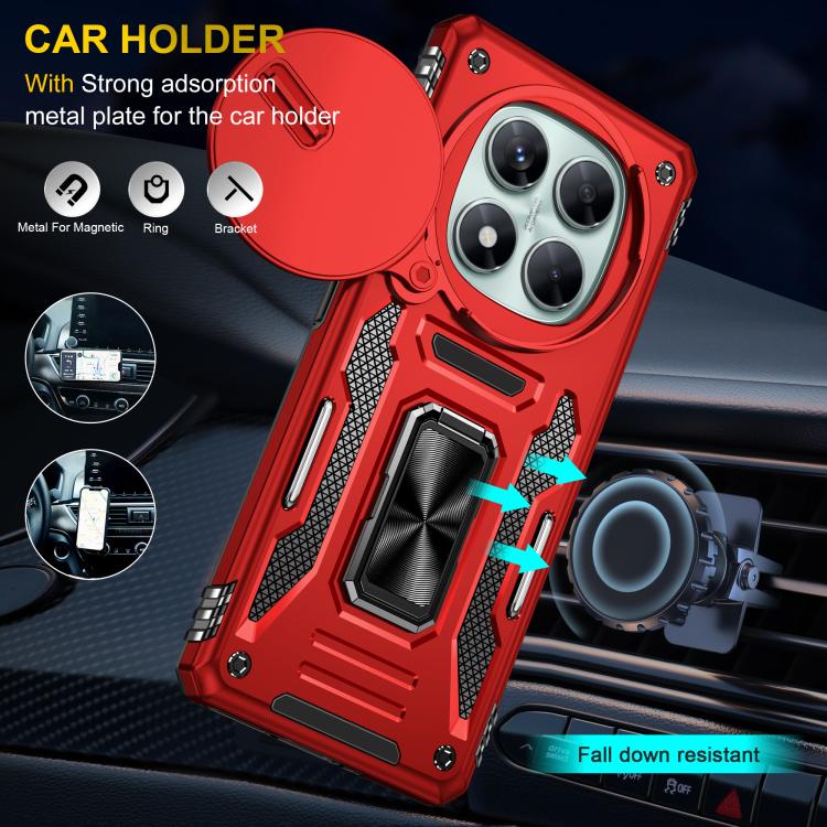 For Redmi Note 14 Pro 5G / 4G Armor PC Hybrid TPU Camera Shield Phone Case