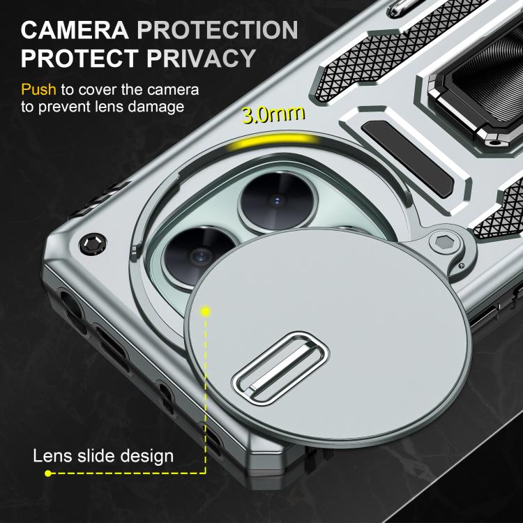 For Redmi Note 14 Pro 5G / 4G Armor PC Hybrid TPU Camera Shield Phone Case